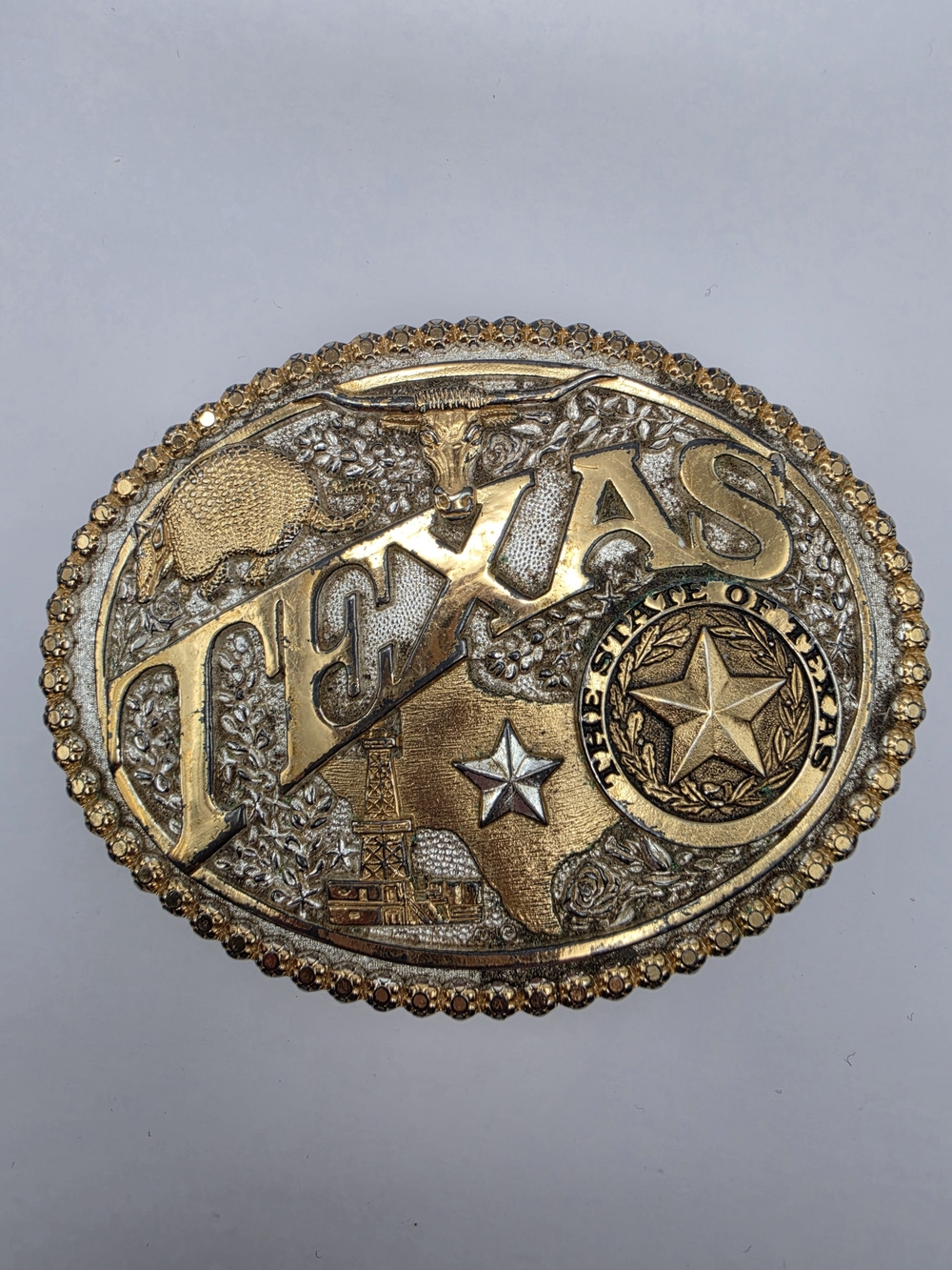 Montana Silversmiths Gold and Silver Texas Belt Buckle